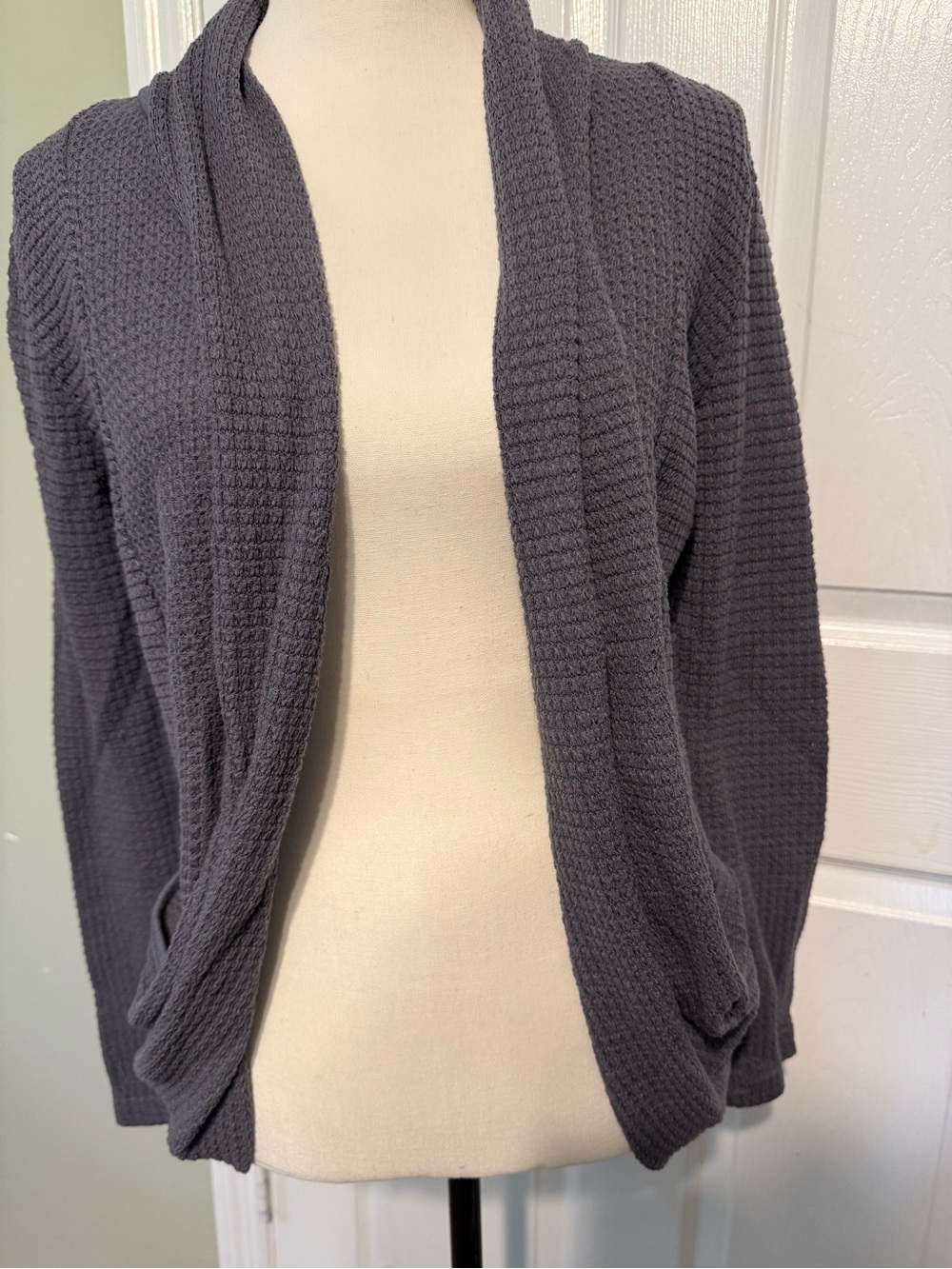 41 Hawthorn Waffle Knit Open-Front Cardigan - Smoky Lavendar